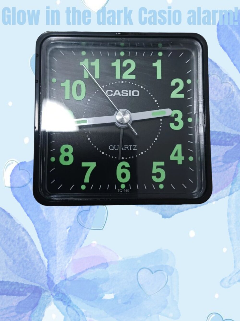 fully functional Casio black square alarm clock